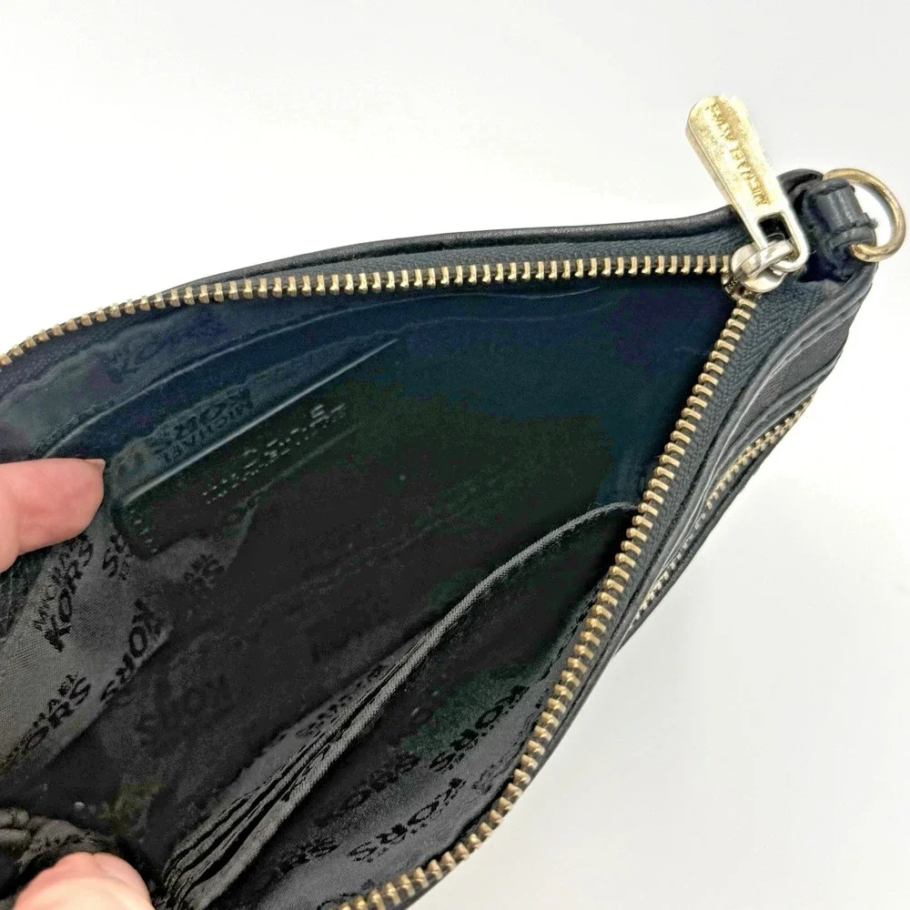 Michael Kors Jet Set Large Wristlet - Black Signature MK‎ Monogram Jacquard